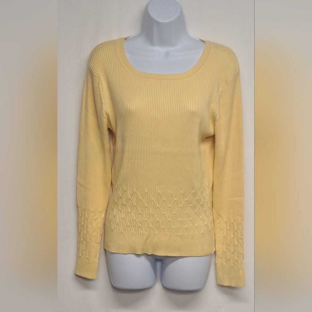 Bonnie & Bill L Ribbed Top Spun Silk Blend Yellow Great Stretch Excellent Cond